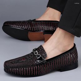 Casual Shoes High Quality Spring Autumn Comfortable Men's Crocodile Pattern Leather Men Loafers Slip On Designer