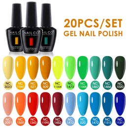 NAILCO 15ml 20pcs Gel Nail Polish Set Spring Summer Color UV Art All For Manicure Paint DIY Professionals 240229