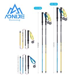 AONIJIE E4210 est 110CM 120CM Ultralight Folding Carbon Fiber Hiking Pole Straight Walking Sticks For Trail Running Climbing 240306