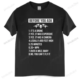 Erkek Tişörtleri Tshirt Erkek Pamuk Üstleri Drone Pilot Hediye T-Shirt Ticari Operatör Gömlek Siyah Euro Boyut