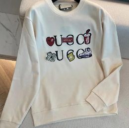 Women's sweatshirt designer hoodie fashion label light luxury pure cotton autumn and winter three-dimensional letter cartoon print loose casual top