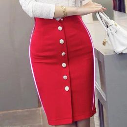 Dresses Women New 2017 Plus Size Skirt High Quality Cheap Price Buttons Slim Bodycon Pencil Skirt Women Mid Ol Skirt Free Shipping S5xl