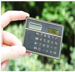 8 Digit Ultra Thin Solar Power Calculator with Touch Screen Credit Card Design Portable Mini Calculator for Business School4106537