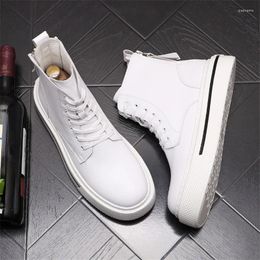 Casual Shoes 2024 Est White Leather Men Hip Hop High Tops Ankle Boots Zapatillas Hombre