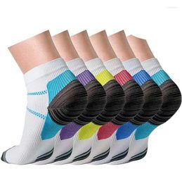 Men's Socks 6 Pairs And Women's Sports Running Plantar Fascia Compression Elastic