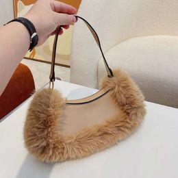 Evening Bags furry O Lock Swing designer bags Winter Fur Bags luxury handbag woman shoulder bag underarm baguette fashion purse me280B