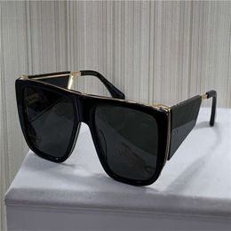 127 Quadratische Sonnenbrille mit schwarzem und goldenem Rahmen Sonnenbrille Pilotensonnenbrille Gafas de Sol neu mit Box2284