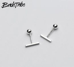 Stud Bridetribe Sterling Silver Small Geometric Screw Back Earrings For Women Girls Kids Piercing Jewelry Orecchini Aros Aretes8944737