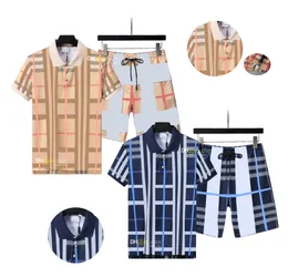 Mens tracksuits Summer Suits Casual Polo Classic Shorts Men's Outdoor Sets Youth Fashion Tracksuit Men Two Pieces Suit Print Tshirts High Asian size M-3XL #88BB