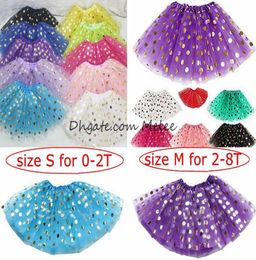 ins kids gold dot tutu dress skrit girls polka 3layers tutus skrits infant pettiskirt newborn pography props 08years10colors 6727872