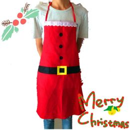 Fancy Christmas XMAS Kids Santa Red Aprons Home Kitchen Cooking Party Decor224P