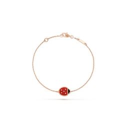 Designer Ladybug Bracelet Rose Gold Plated chain Ladies and Girls Valentine's Day Mother's Day Engagement Jewellery Fade F289I