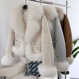 Haining 2023 New Autumn Winter Fashion Slim And Warm Fox Fur Coat For Women With Small Stature Short Style 398138