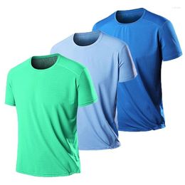 Men's T Shirts Casual Men T-shirt Summer Fashion Design Slim Fit Soild Mesh T-shirts Male Tops Tees Short Sleeve Gyms Shirt For
