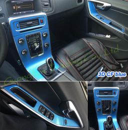 Interior Central Control Panel Door Handle 3D 5D Carbon Fibre Stickers Decals Car-styling Cover Parts Products Accessories For S60 V601151810