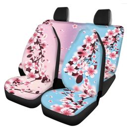 Car Seat Covers 4Pcs Plum Bossom Print Front And Back Cover Anti Slip-Resistant Soft Universal Auto Protection