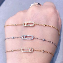 jewlery messis charm nail bracelet designer jewelry messikas bracelet women Simplicity Versatile Light Luxury Small and Popular Single Diamond Mobile Zircon Slid