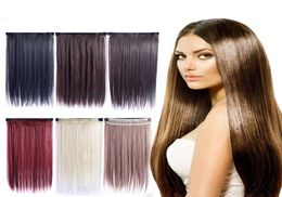 straight crurly hair piece super long five clip in hair extensions synthetic hair curly thick 1 piece for full head FZP35604940