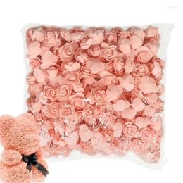 Decorative Flowers Artificial Rose Heads 1.4 Inches DIY Wedding Foam Floral 500pcs Stemless 3D Head Without