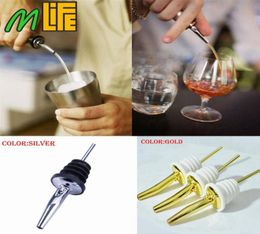 High Quality GoldSilver Stainless Steel Liquor Spirit Pourer Flow Wine Olive Oil Cocktail Vinegar Bottle Pour Spout Stopper Barwa8450652