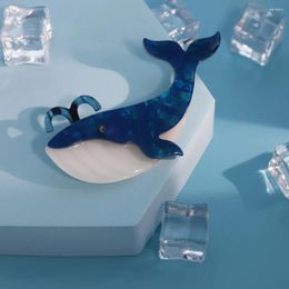 Brooches Cute Acrylic Blue Whale Handmade Animal Corsage Safety Pins Jewelry Accessories Women Kids Lapel Shirt Collar Clip