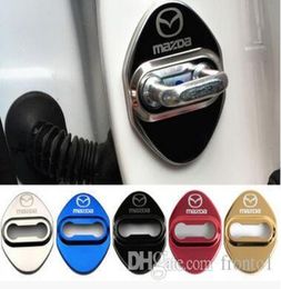 Car Styling auto door lock cover case Auto Stickers for Mazda 3 6 2 cx3 cx5 cx7 323 Door lock protector Car styling accessories2164492