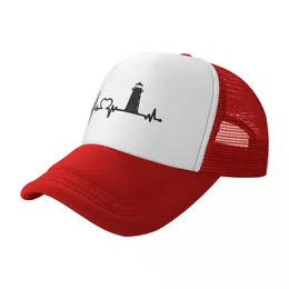 Ball Caps Heartbeat Lighthouse Baseball Cap Trucker Hat Vintage Sun Womens Beach Outlet 2024 Mens