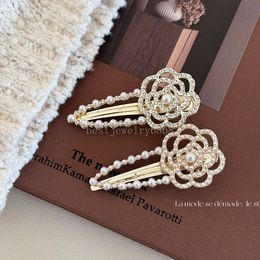 Pearl Rose Small Hairpin Female Side Hairpin Hairware Side Clip Bang Clip Accessories Female Cropped Hair Clip Barrettes