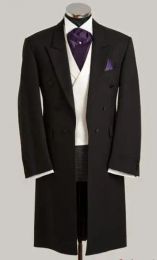 Suits Tailcoat Style Mens Suits Groomsmen Peak Lapel Groom Tuxedos DoubleBreasted Wedding Best Man Suit (Jacket+Pants+Vest)