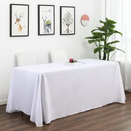 Table Cloth 100% Polyester Rectangle Square White Ivory Black Plain El Restaurant Party Tablecloths For Wedding281d