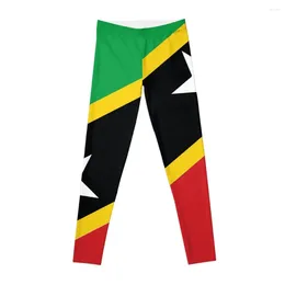 Active Pants St Kitts And Nevis National Flag Leggings Push Up Fitness Sports For Womens