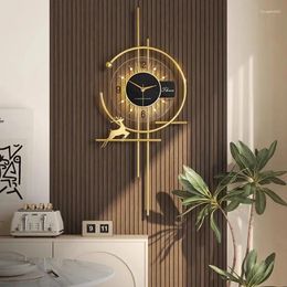 Wall Clocks Living Room Mural Luxury Interior Modern Watch Aesthetic Design Fashion Nordic Decoration