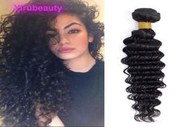 Brazilian 100 Human Hair Extensions Deep Wave One Piece Sample Curly Indian Virgin Hair Whole Support Malaysian Wefts3302377
