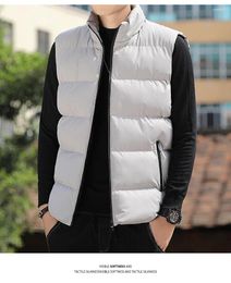 Men's Vests Down Cotton Vest For Winter Trend Cool And Warm With A Shoulder Stand Up Collar Jacket Youth Tank Top Outerwea