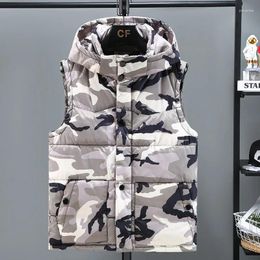 Men's Vests Fashion Vest For Men Jacket Winter Waterproof Warm Sleeveless Hooded Casual Autumn Thicken Waistcoat