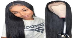 Straight 30 Inch 13x6 Type T HD Transparent Lace Wigs Glueless Brazilian Remy Human Hair Wigs For Women 150 Density1324372