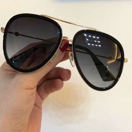 Gold Black Pilot Sunglasses Grey Shaded Lenses 0062 Sonnenbrille occhiali da sole men Sunglasses glasses with box301m