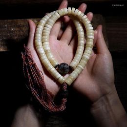 Necklace Earrings Set Hand Toy Tibetan Yak Bone Beads Bracelet Men's Horn Bones 108 Pieces Crafts