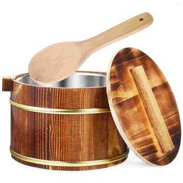 Dinnerware Sets Mixing Bowls Rice Barrel Wooden Steamed Cask Bucket Sushi Restaurant Steamer Cooling