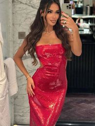 Luxury Sling Backless Maxi Party Dress Women Shiny High Waist Hip Package Prom Club Dresses Fashion Summer Evening Lady Vestidos 240228