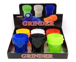 60mm 3 Parts Plastic Grinder Secure lock system Herb Grinders Water Tight Air Tight Med Container tobacco grinder Smoking6046098