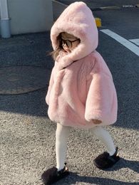 Down Coat Autumn Winter Children's Thick Warm Outerwear Fashion Korean Style Hooded Mid-Long Kids Parkas Baby Girls Fluffy Jackets