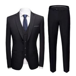 Suits Great Men Suit Pockets Slim Fit Formal Suit Separates 3 Piece Set Plus Size Formal Suit for Groom