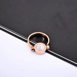 High-quality rose gold double-sided rotation With Side Stones Rings Fashion lady creative flip ring Send original gift box1972