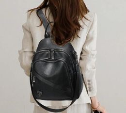 School Bags Korean Women Fashion High Quality Leather Travel Backpack Casual Large Capacity Shoulder Totes Student Notebook Bag