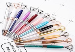 Metal Crystal Pen Big Diamond Crystal Ballpoint Pens School Supplies Student Gift Ballpoint Pen Office Business Signature Pen BH257230030
