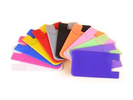 3M Double Pocket Elastic Stretch Silicone Cell Phone ID Credit Card Holder Sticker Universal Wallet Case6601849