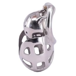 Small Male Cock Cage Stainless Steel Arc Penis ring Metal Chastity Devices with Scrotal Sleeve Bondage Gear Urethral Tube Sex Toys For Men