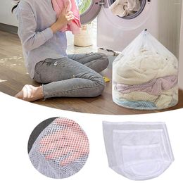 Laundry Bags Thick Mesh Drawstring Bag Travel Dirty Clothes Storage Fine Protective Washing Household