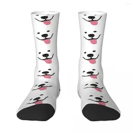 Men's Socks Funny Samoyed Harajuku Super Soft Stockings All Season Long Accessories For Man's Woman's Christmas Gifts